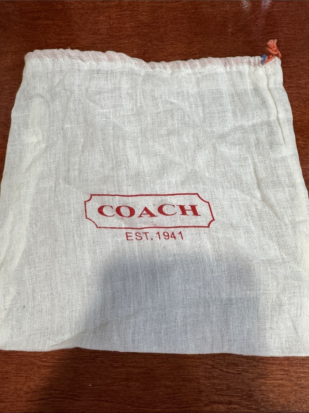 Coach Vintage Muslin Dustbag w/red lettering